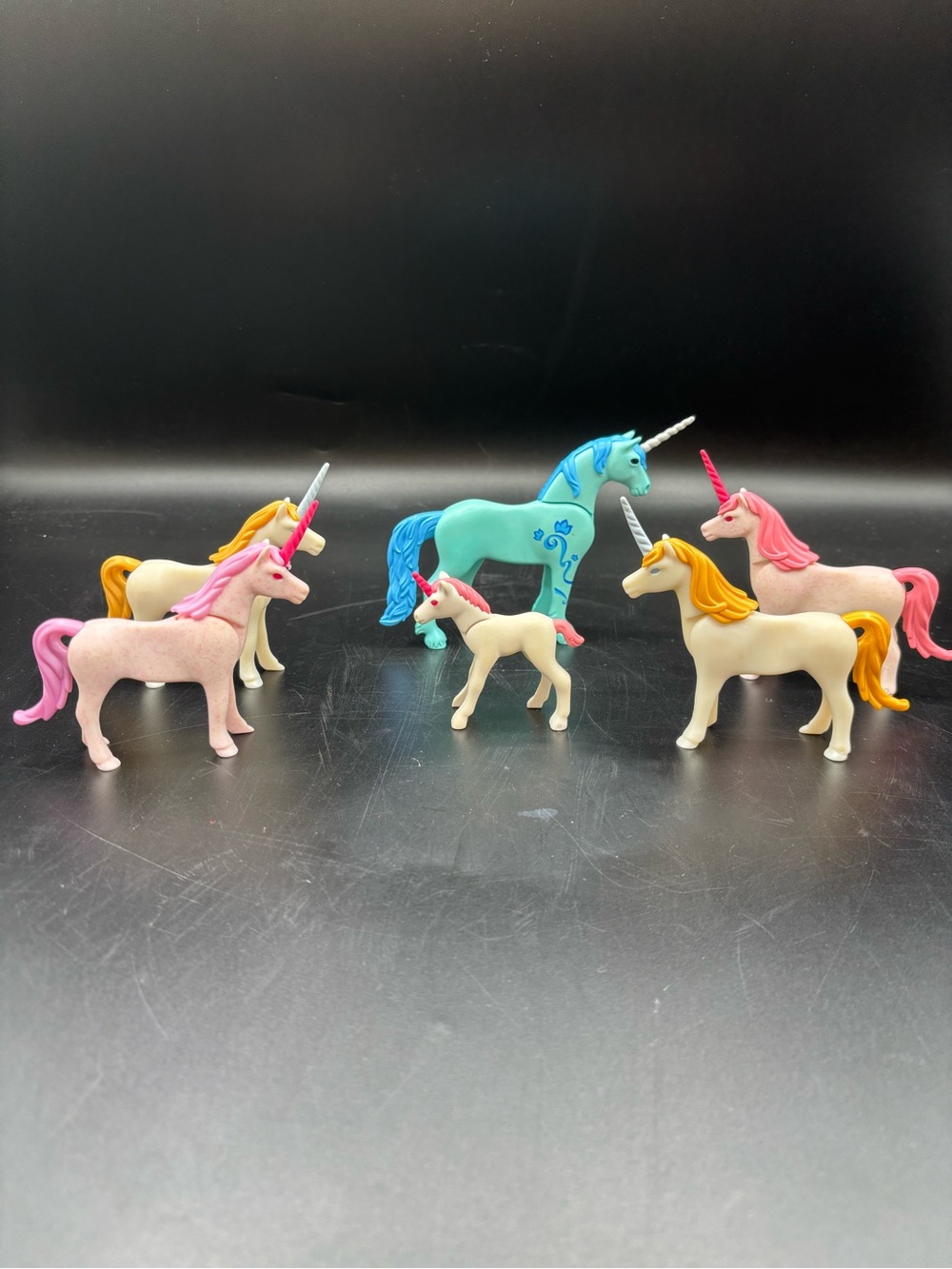 Playmobil Unicorns Large Medium Small Horns Gold Blue Pink Purple Set of 6